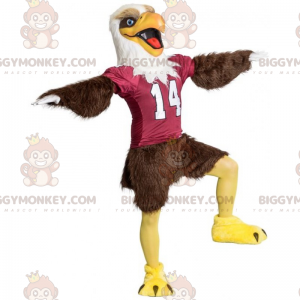 Costume de mascotte BIGGYMONKEY™ aigle marron avec maillot de