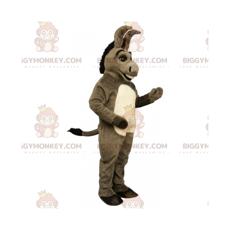 Graues und schwarzes Esel-BIGGYMONKEY™-Maskottchen-Kostüm -