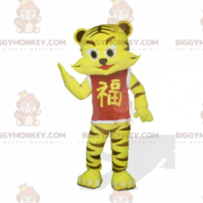 BIGGYMONKEY™ Costume da mascotte di cucciolo di tigre giallo e