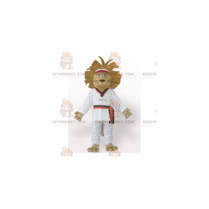 BIGGYMONKEY™ Mascot Costume Brown Lion in White Kimono –