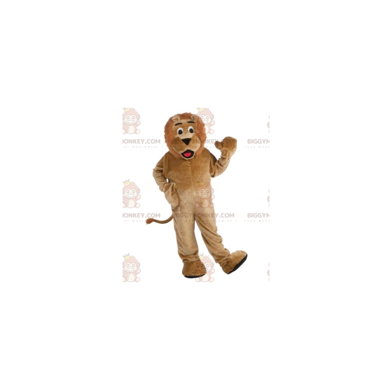 Costume mascotte BIGGYMONKEY™ leone marrone completamente