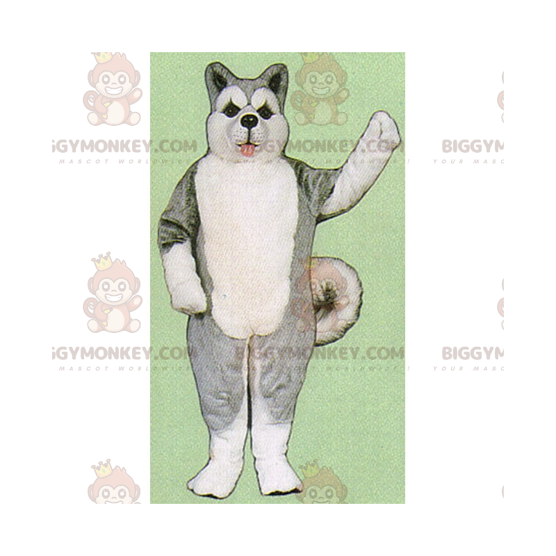 BIGGYMONKEY™ Mascottekostuum met ijsschotsdieren - grijze husky