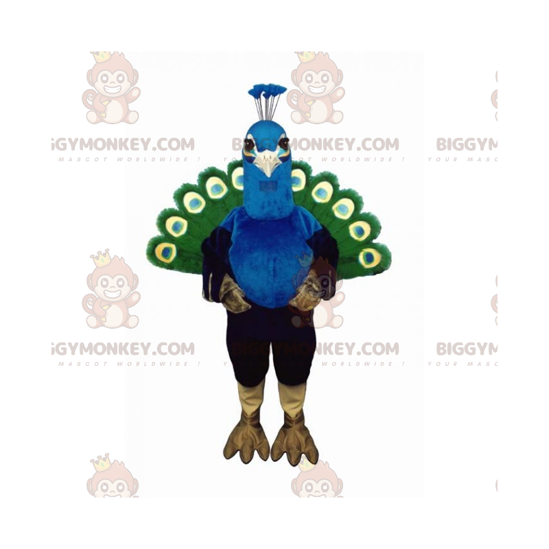 BIGGYMONKEY™ Bauernhoftier-Maskottchen-Kostüm – Pfau -