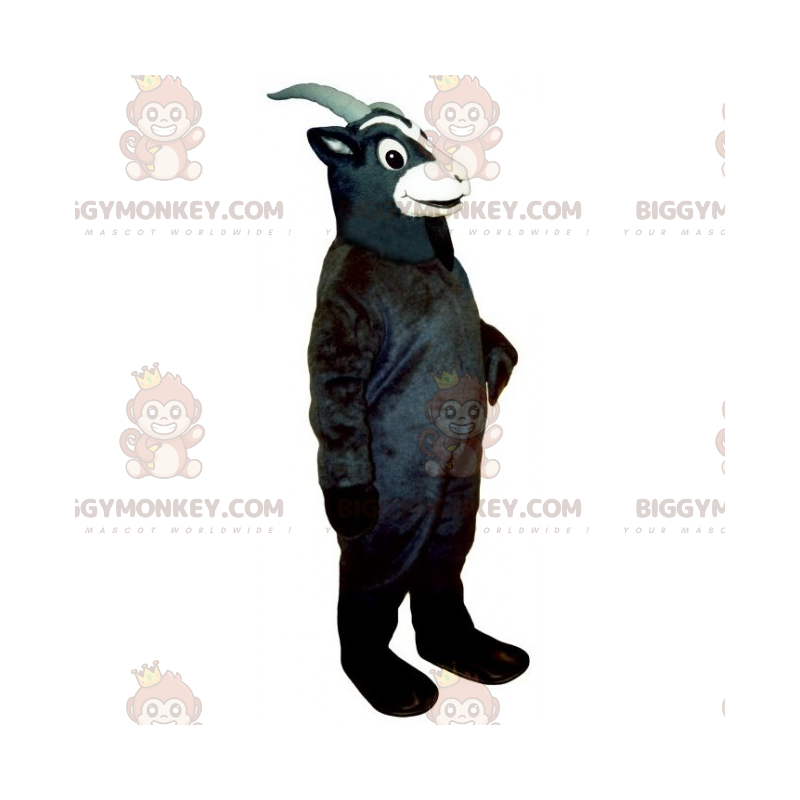 BIGGYMONKEY™ Bauernhoftier-Maskottchen-Kostüm – schwarze Ziege