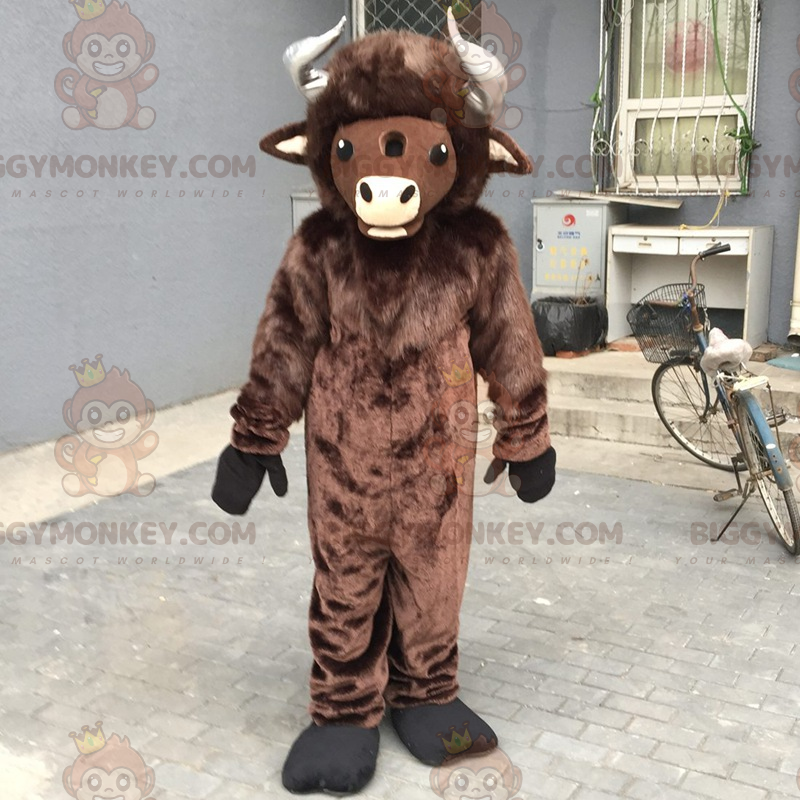 BIGGYMONKEY™ Farm Animal Mascot Kostuum - Buffalo -