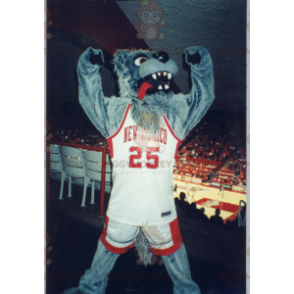 BIGGYMONKEY™ Mascot Costume Gray Wolf In Sportswear –