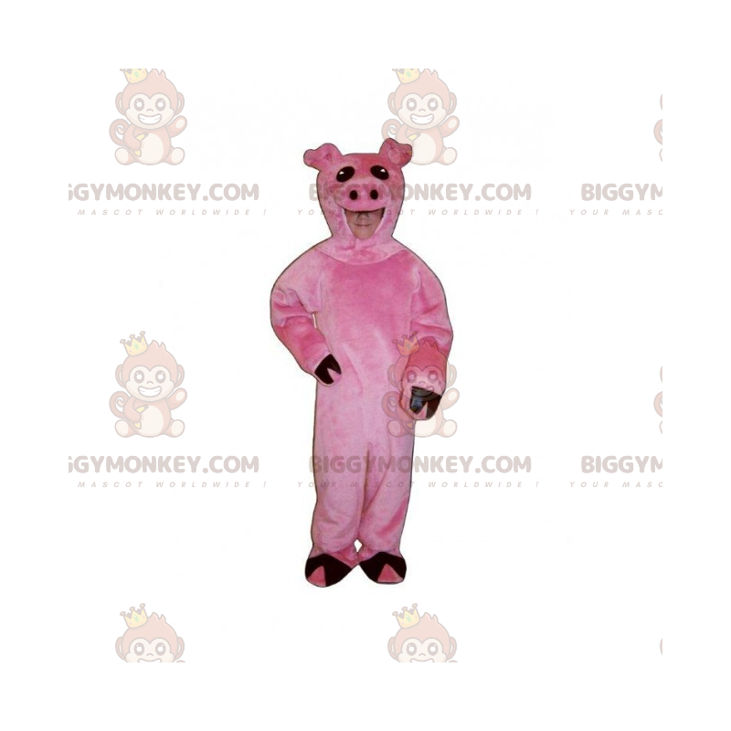 BIGGYMONKEY™ Bauernhoftier-Maskottchen-Kostüm – Schwein -