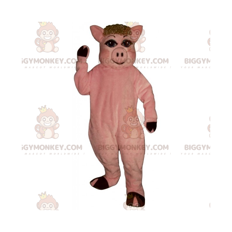 BIGGYMONKEY™ Bauernhoftier-Maskottchen-Kostüm – Schwein mit