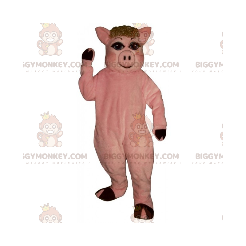 Στολή μασκότ ζώων φάρμας BIGGYMONKEY™ - Γουρούνι με στρογγυλή