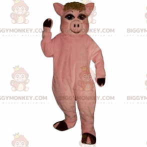 BIGGYMONKEY™ Farm Animal Mascot -asu - pyöreäkärkinen sika -