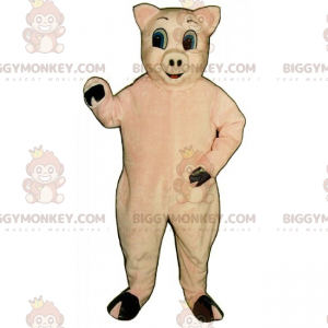 BIGGYMONKEY™ Farm Animal Mascot -asu - vaaleanpunainen sika -