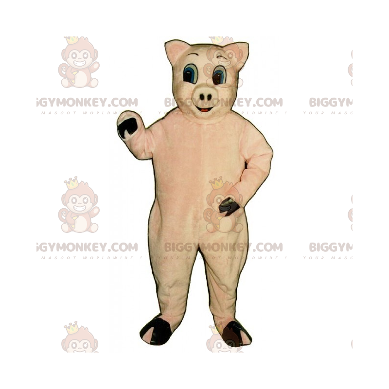 BIGGYMONKEY™ Bauernhoftier-Maskottchen-Kostüm – Rosa Schwein -