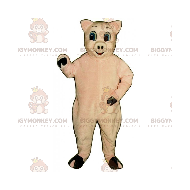 BIGGYMONKEY™ Farm Animal Mascot -asu - vaaleanpunainen sika -