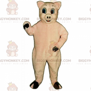 BIGGYMONKEY™ Farm Animal Mascot -asu - vaaleanpunainen sika -