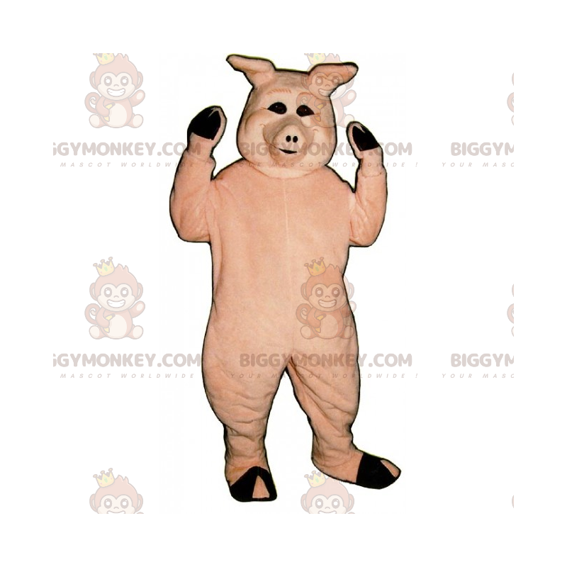 BIGGYMONKEY™ Farm Animal Mascot Costume - Smiling Pig –