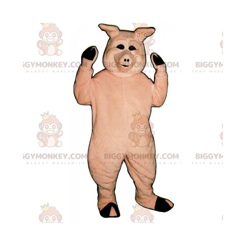 BIGGYMONKEY™ Maskotdräkt för bondgårdsdjur - leende gris -
