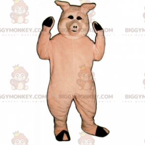 BIGGYMONKEY™ Farm Animal Mascot Costume - Smiling Pig -