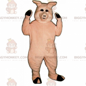 BIGGYMONKEY™ Farm Animal Mascot Costume - Smiling Pig –