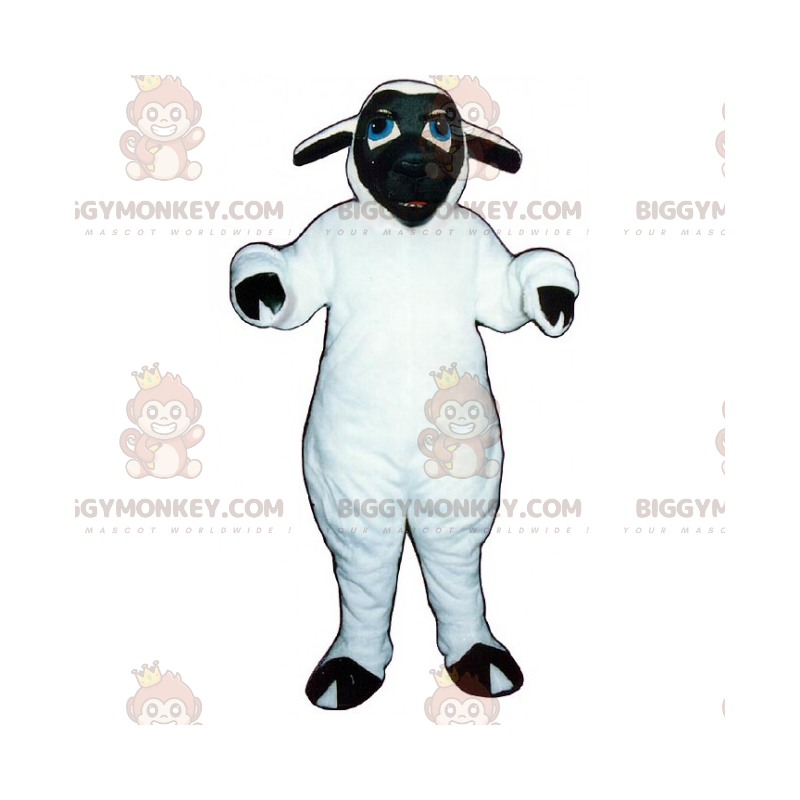 BIGGYMONKEY™ Bauernhoftier-Maskottchen-Kostüm – Schwarzes Schaf