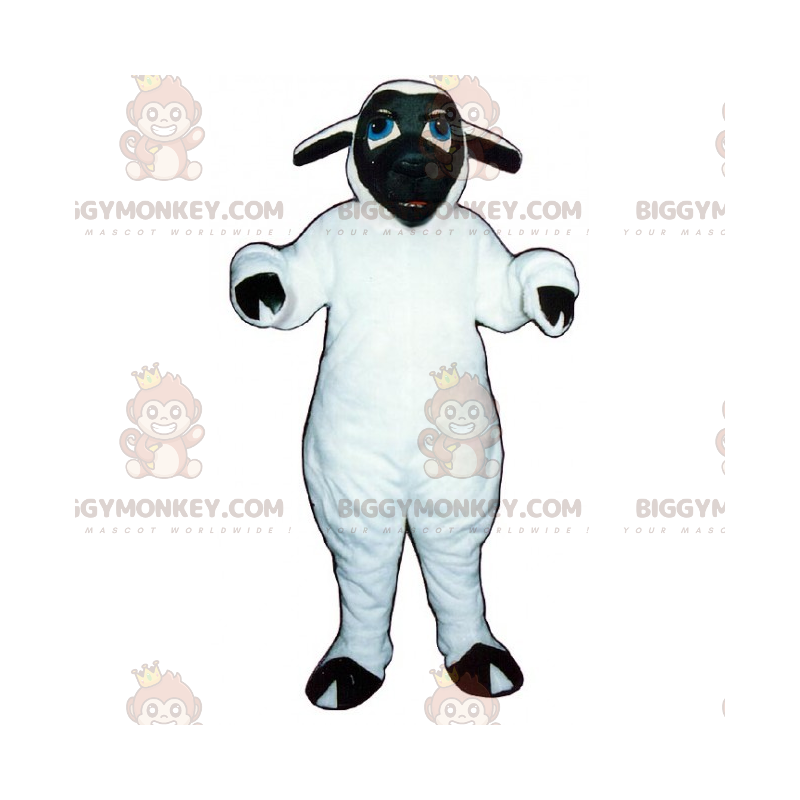 BIGGYMONKEY™ Farm Animal Mascot -asu - musta kasvolammas -