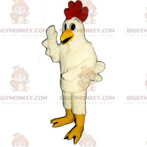 BIGGYMONKEY™ Farm Animal Mascot -asu - valkoinen kana -