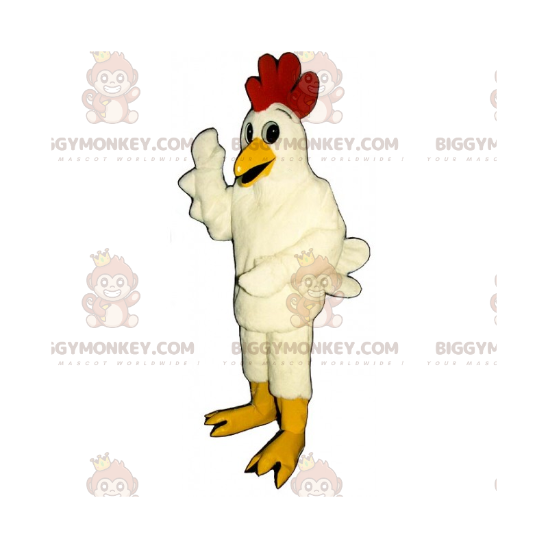BIGGYMONKEY™ Farm Animal Mascot -asu - valkoinen kana -