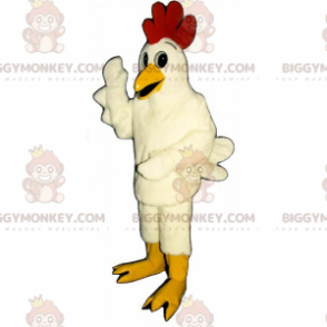 BIGGYMONKEY™ Bauernhoftier-Maskottchen-Kostüm – Weiße Henne -