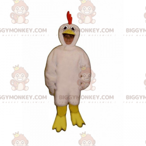 BIGGYMONKEY™ husdyrmaskotkostume - hvid crested høne -