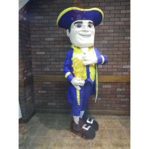 Patriot BIGGYMONKEY™ Mascot Costume in Blue and Yellow Outfit -