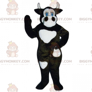 BIGGYMONKEY™ Farm Animal Mascot Costume - Cow with Little Horns