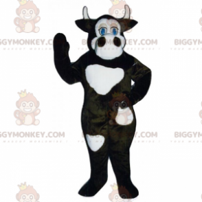 BIGGYMONKEY™ Farm Animal Mascot Costume - Ko med små horn -