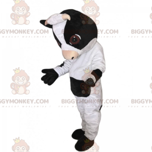 BIGGYMONKEY™ Farm Animal Mascot Costume - Ko med små horn -