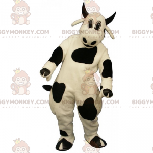 BIGGYMONKEY™ Farm Animal Mascot Costume - Black Horned Cow –