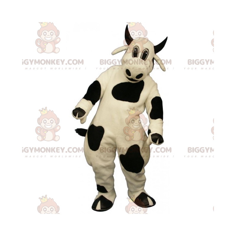 BIGGYMONKEY™ Farm Animal Mascot Costume - Black Horned Cow –