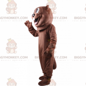 Costume de mascotte BIGGYMONKEY™ de castor marron qui tire la