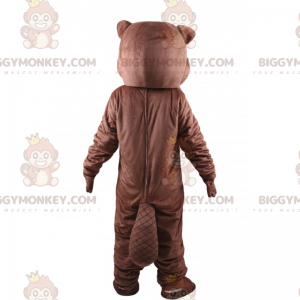 BIGGYMONKEY™ Brown Beaver Sticking Out Tongue Mascot Kostume -