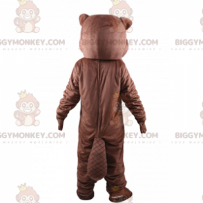 Costume de mascotte BIGGYMONKEY™ de castor marron qui tire la