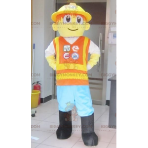 Costume mascotte Playmobil Lego BIGGYMONKEY™ giallo e arancione