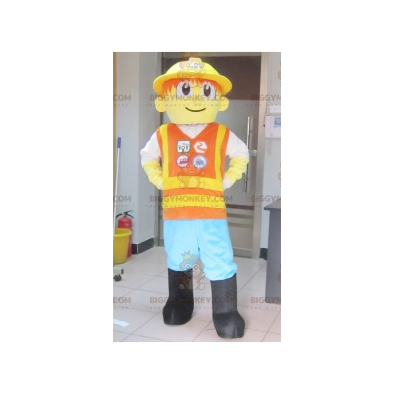 Costume mascotte Playmobil Lego BIGGYMONKEY™ giallo e arancione