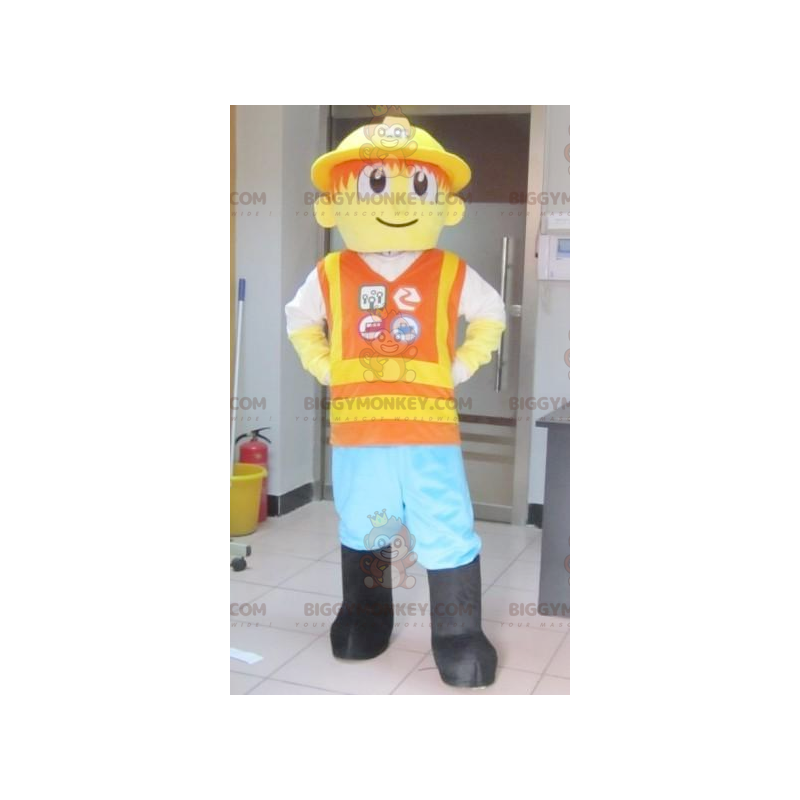 Traje de mascote colorido amarelo e laranja Playmobil Lego