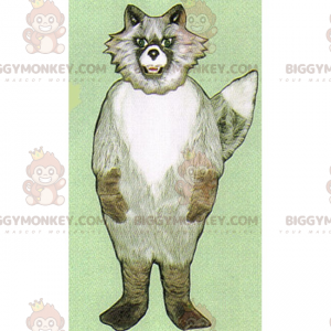 Grijze wolf BIGGYMONKEY™ mascottekostuum met enge blik -