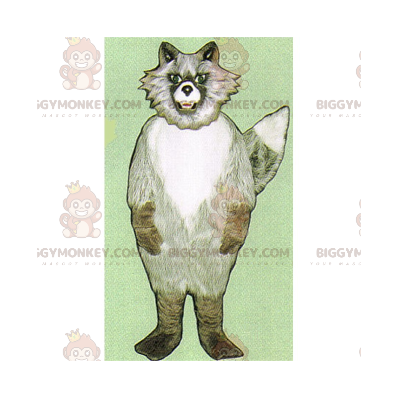 Traje de mascote de lobo cinzento BIGGYMONKEY™ com visual