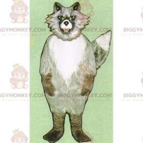 Costume de mascotte BIGGYMONKEY™ de loup gris avec un regard