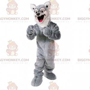 BIGGYMONKEY™ Mascottekostuum voor bosdieren - Grijze wolf -
