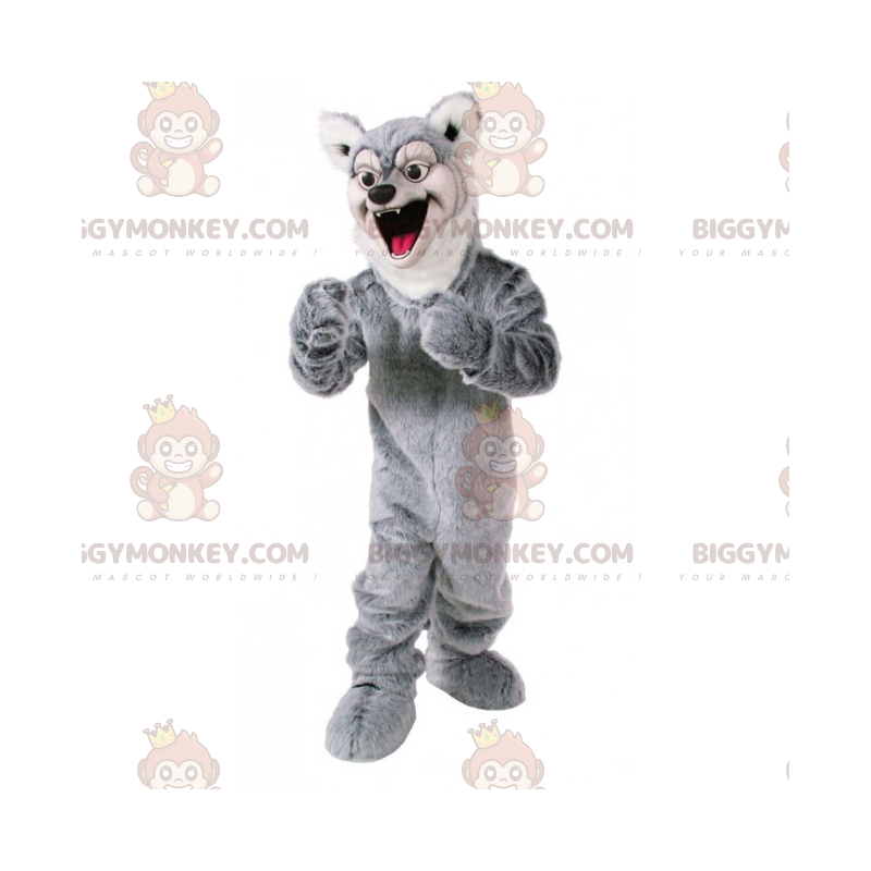 BIGGYMONKEY™ Maskottchen-Kostüm für Waldtiere – Grauer Wolf -