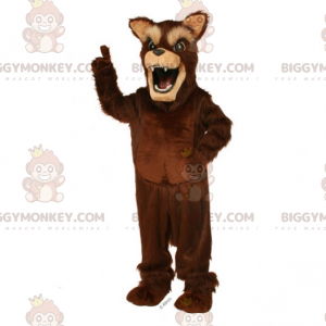 BIGGYMONKEY™ mascottekostuum bosdieren - bruine wolf -