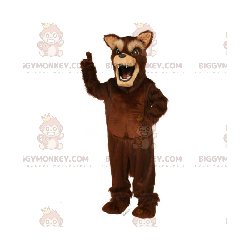 BIGGYMONKEY™ Waldtier-Maskottchen-Kostüm – Brauner Wolf -