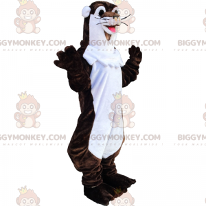 BIGGYMONKEY™ Skovdyrs maskotkostume - brun odder -