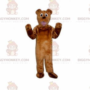 Bruine beer BIGGYMONKEY™ mascottekostuum met een leuke