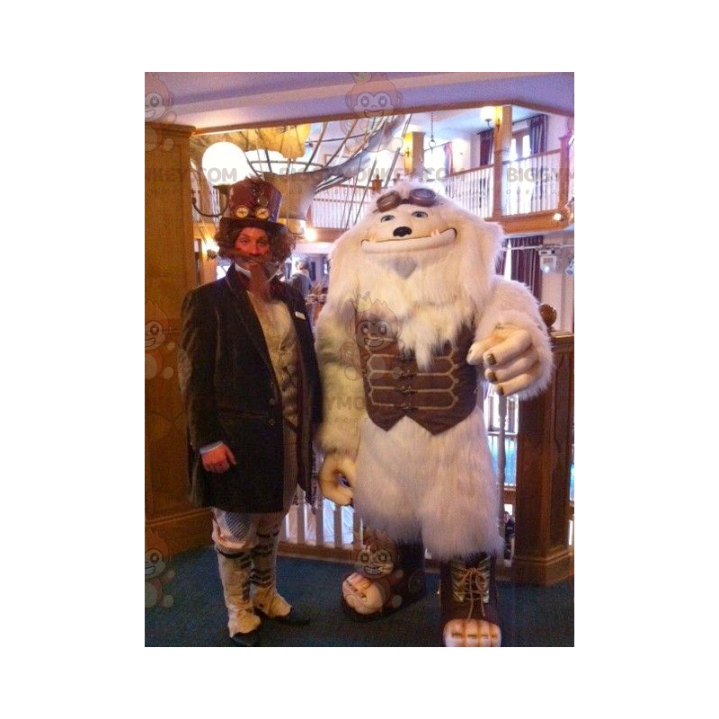 BIGGYMONKEY™ Disfraz de mascota White Monster White Yeti con